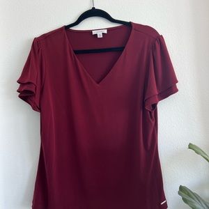 Calvin Klein flutter sleeve top